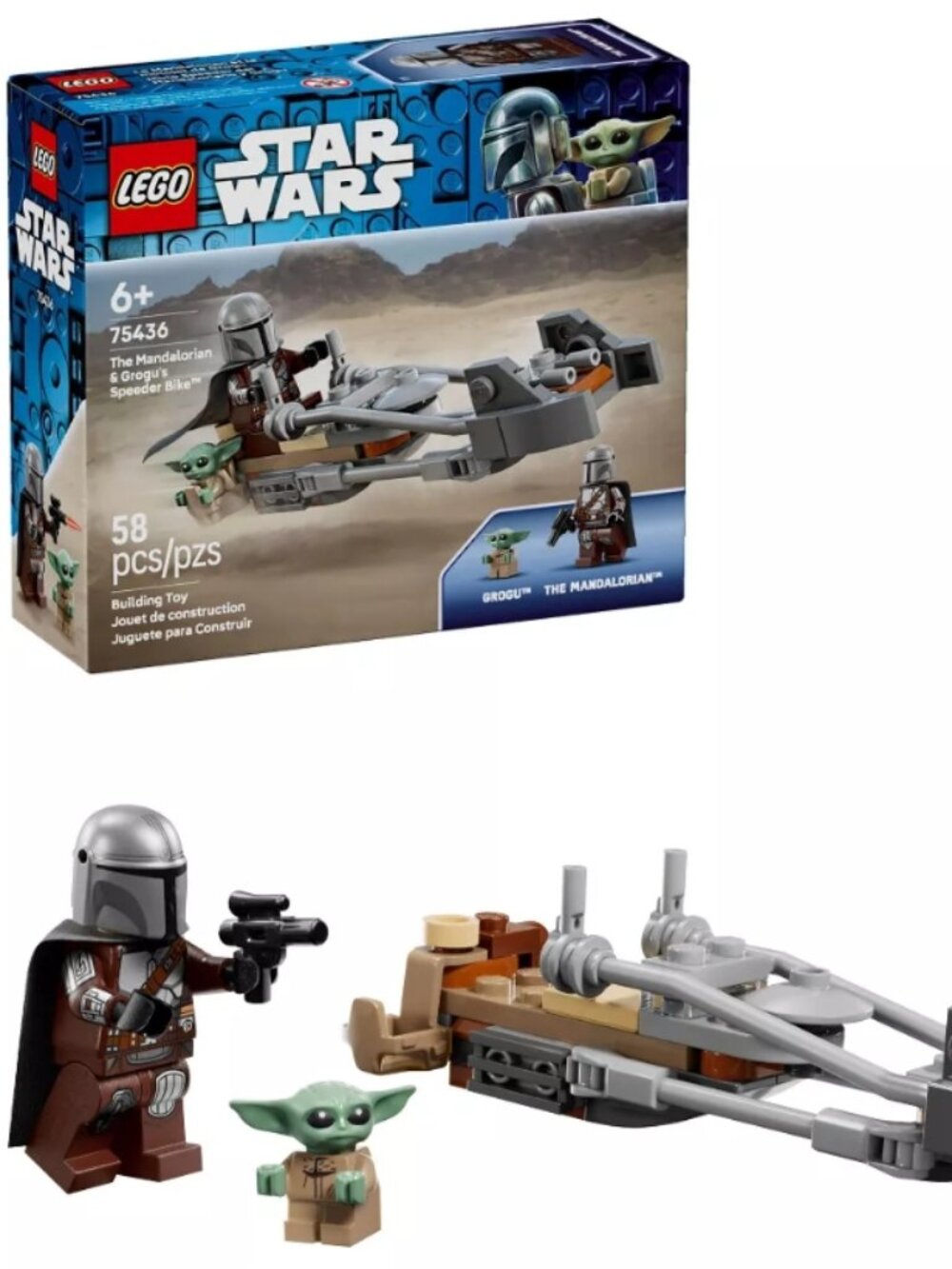 LEGO Star Wars The Mandalorian & Grogu's Speeder Bike 75436, 58 Pieces, 6+ NEW